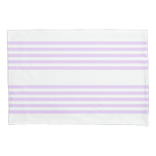 Housse D'oreillers Lilac violet et blanc cinq bandes motif