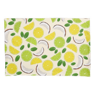 Housse D'oreillers Lime lemon coconut and mint pattern happy summer