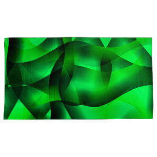 Housse D'oreillers Lime vert et noir ondulation, avec ombre?