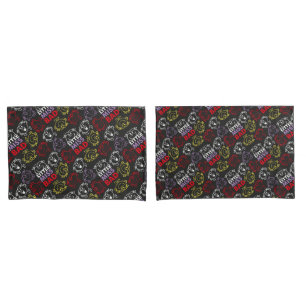Housse D'oreillers Little Miss Bad Motif noir, rouge et jaune