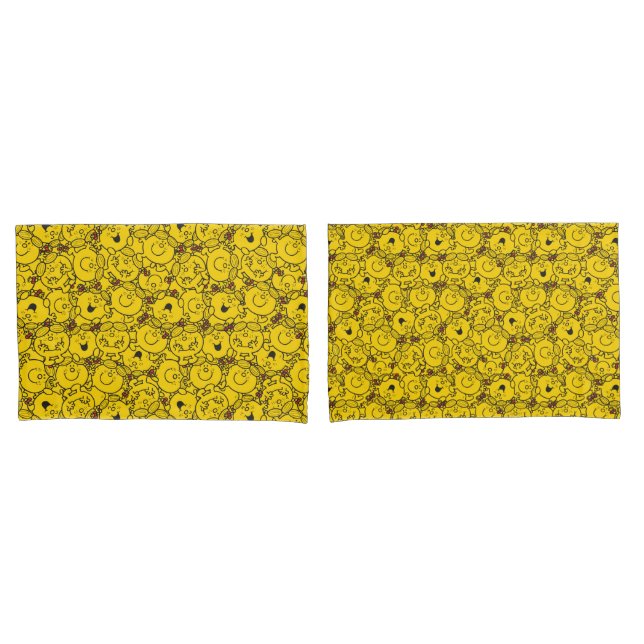 Housse D'oreillers Little Miss Sunshine | Fun Yellow Smiles Motif (devant-Set)
