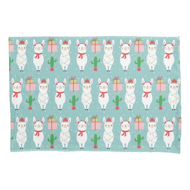Housse D'oreillers Llamas de Noël d'hiver | Vacances (devant)
