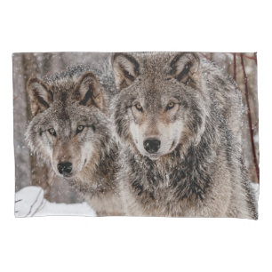 Housse D'oreillers Loup gris-oriental 