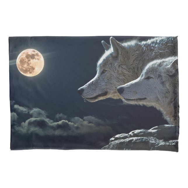 Housse D'oreillers Loups Conception Couple Conception sur mesure Orei (devant)