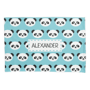 Housse D'oreillers L'ours panda personnalisé par bleu badine Kawaii