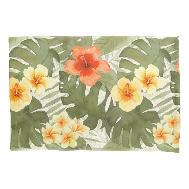 Housse D'oreillers Luana Aquarelle Tropical Dusty Floral Reversible  (devant)