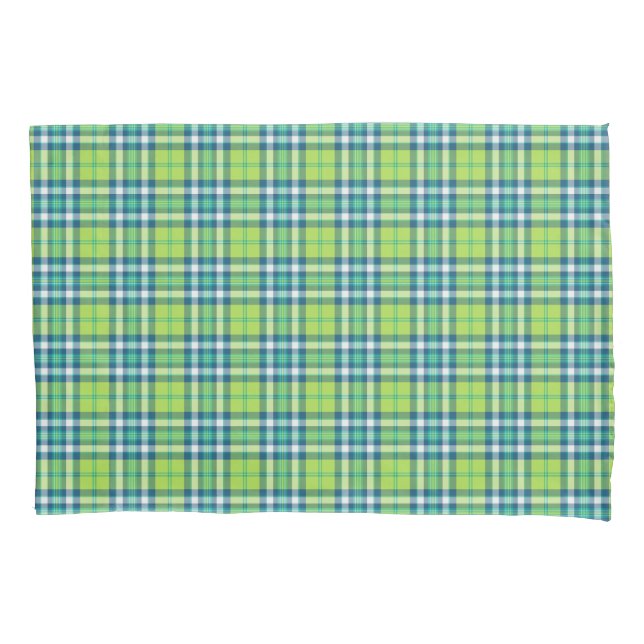 Housse D'oreillers Lumineuse Lime vert et turquoise Plaid (devant)