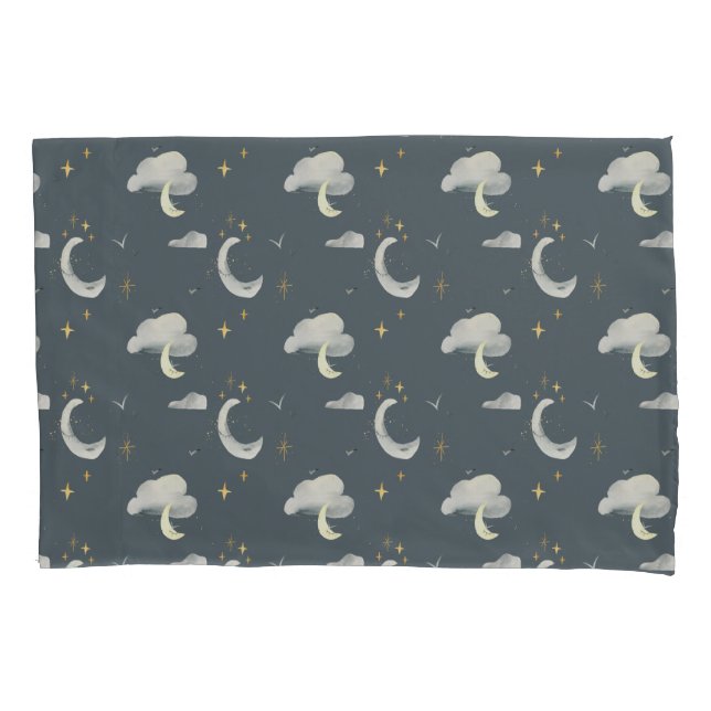Housse D'oreillers Lune et étoiles ciel de nuit coussin coque (devant)