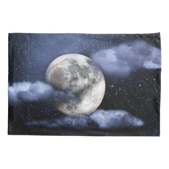 Housse D'oreillers Lune nuageuse (Dos)