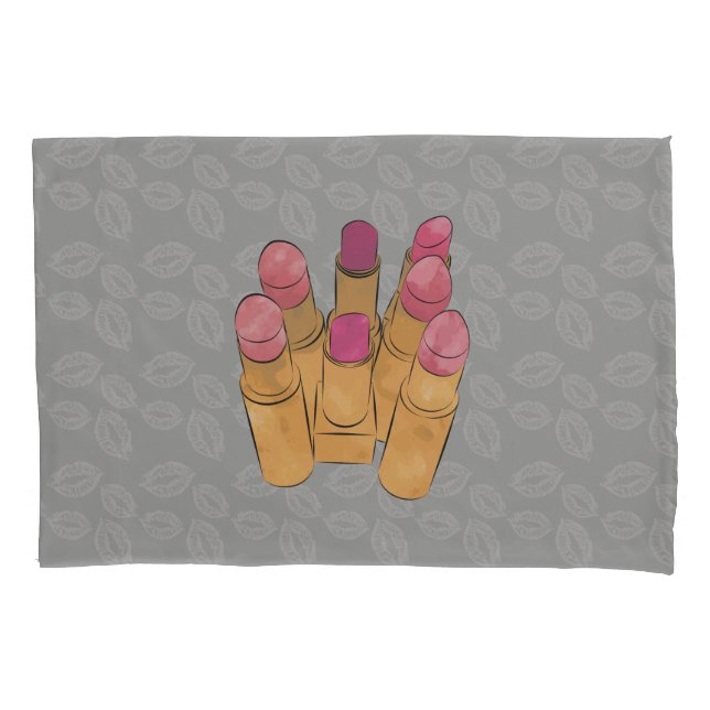 Housse D'oreillers Luxe Beauté Lipstick Kiss Pillowcase (devant)