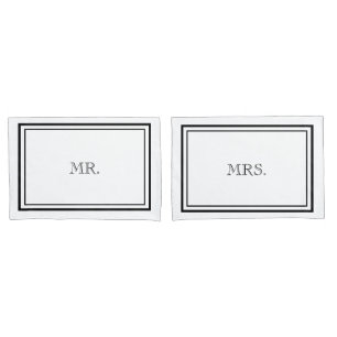 Housse D'oreillers Luxe Black & White Mr & Mrs.