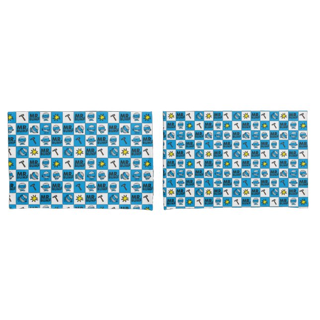 Housse D'oreillers M. Bump | Mosaïque En Motif Bleu (devant-Set)