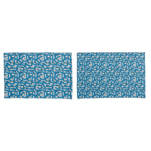 Housse D'oreillers M. Bump | Motif de confusion bleu (devant-Set)
