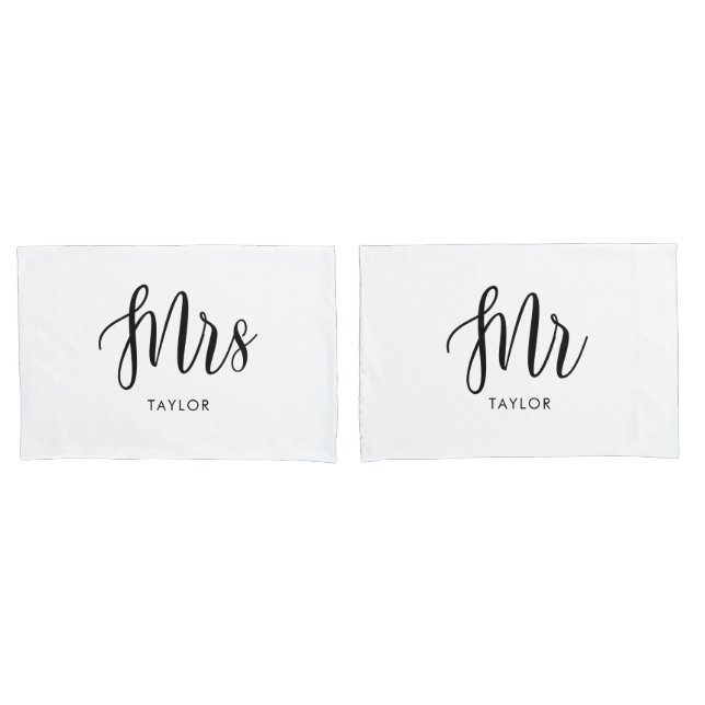 Housse D'oreillers M. et Mme Wifey et Hubby Couple Pillowcases (devant-Set)