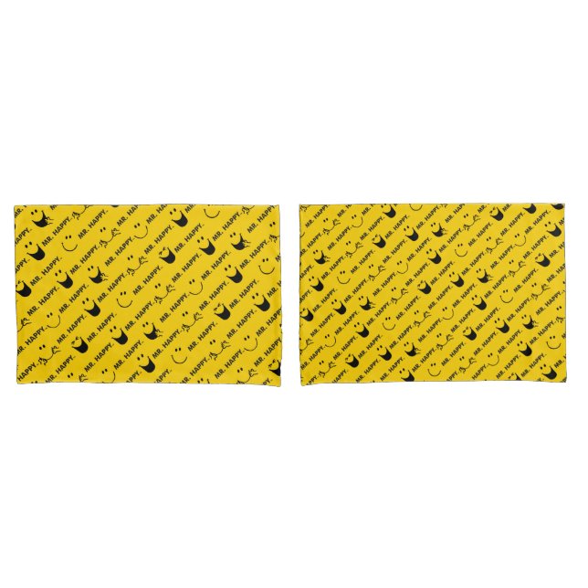 Housse D'oreillers M. Happy | tout le motif de sourires (devant-Set)