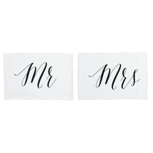 Housse D'oreillers M. Mme Mariage Ses Deux Chambres Romantiques (devant-Set)