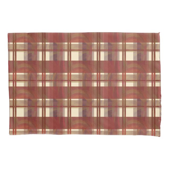 Housse D'oreillers Madras Plaid Fall Red (devant)