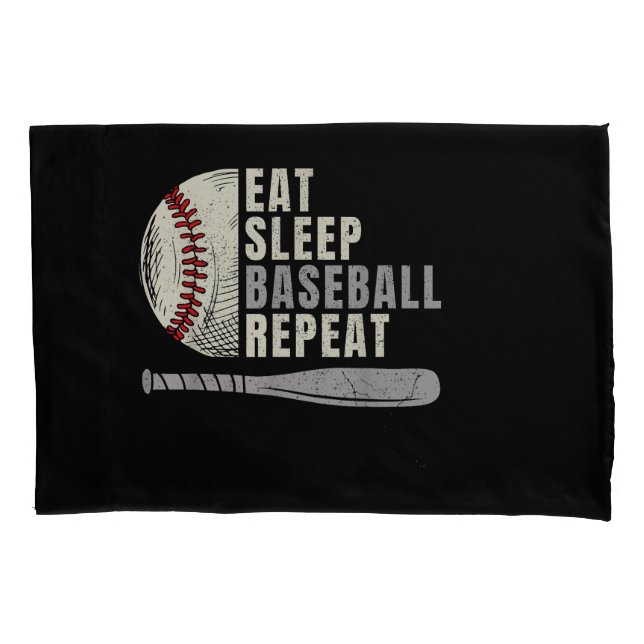 Housse D'oreillers Mangez Sleep Baseball Répéter Funny Baseball Playe (devant)