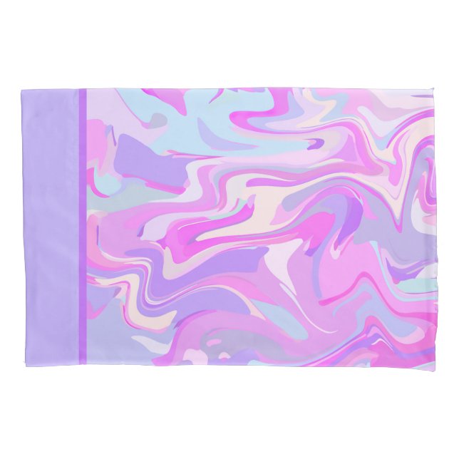 Housse D'oreillers Marbré rose violet Turquoise (devant)