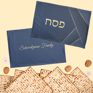 Housse D'oreillers Marine Blue and Gold Passover