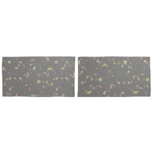 Housse D'oreillers Matte Gold et Rose Gold Flakes Warm Dark Grey