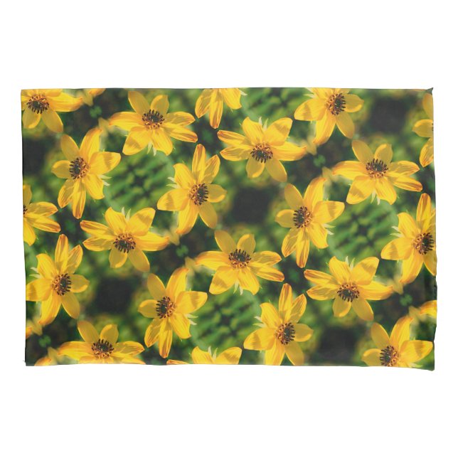 Housse D'oreillers Maximilian Sunflower Floral Motif Abstrait (devant)