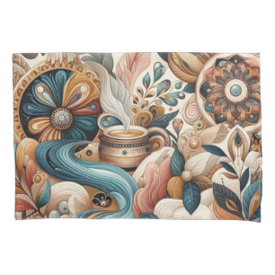 Housse D'oreillers Mélange bohème de fleurs turquoises, magenta, viol