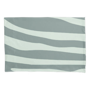 Housse D'oreillers Menthe verte et crème, et imprimé zèbre noir