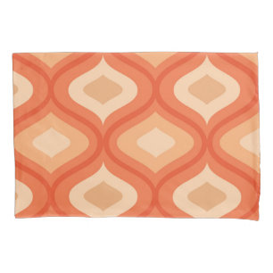 Housse D'oreillers Mi-siècle moderne orange et beige