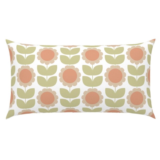 Housse D'oreillers  Mid-Century Pastel Pink Retro Floral Pattern (Créateur téléchargé)