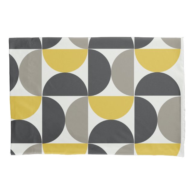Housse D'oreillers Milieu du siècle moderne Turmeric Gunmetal (devant)