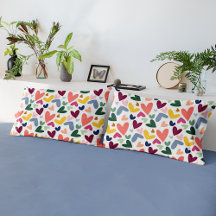 Mint Vert bleu rose Coeurs Bleus Motif d'art