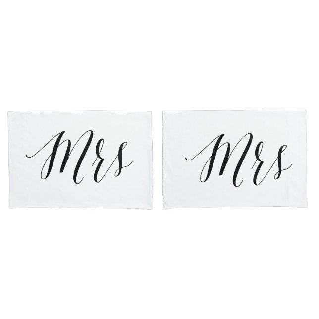 Housse D'oreillers Mme Hers, Mariage romantique Couple gay lesbien (devant-Set)