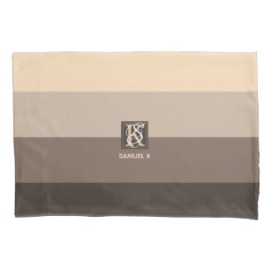 Housse D'oreillers Mocha Latte Color palette Stripes monogram