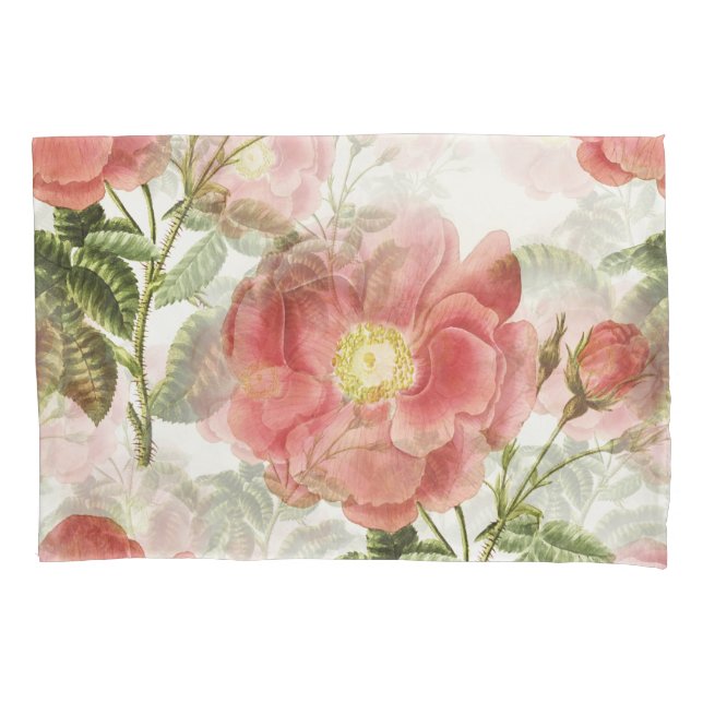 Housse D'oreillers Modèle floral de Camellia rose (devant)