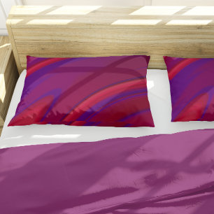 Housse D'oreillers Moderne Abstrait Minimaliste Tourbillon Rouge Viol