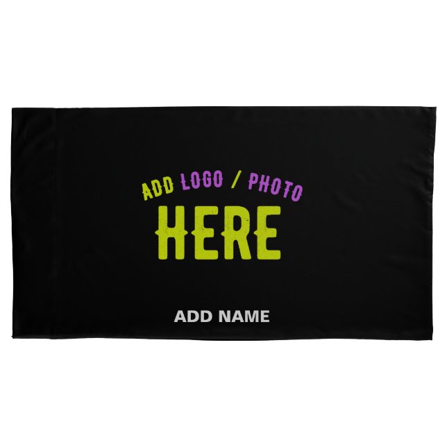 HOUSSE D'OREILLERS MODERNE ET MODERNE PERSONNALISABLE NOIR VÉRIFIÉ (devant)