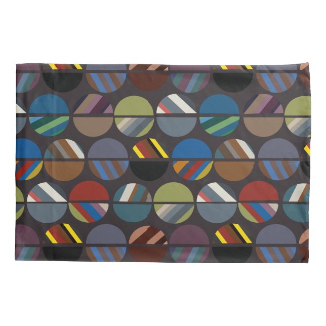 Housse D'oreillers Moitié ovale rayée de la Masculine (Dos)