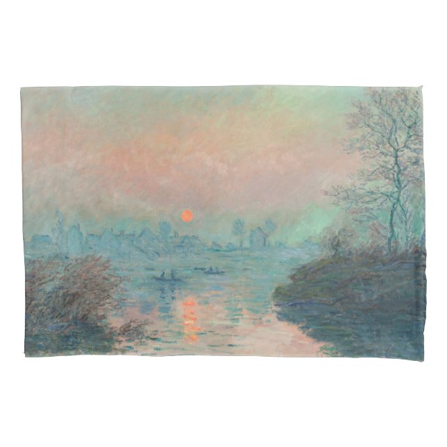 Housse D'oreillers Monet Sunset Seine Beaux-Art Impressionnisme (devant)