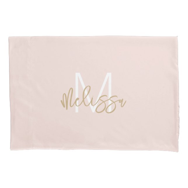 Housse D'oreillers Monogramme de la fille rose vierge moderne - Nom i (devant)