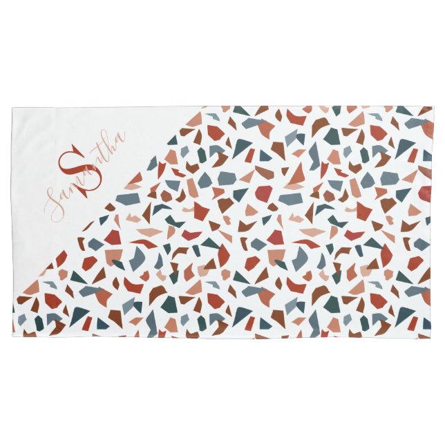 Housse D'oreillers Monogramme Motif Brown moderne (devant)