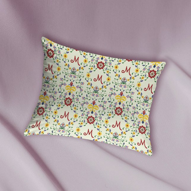 Housse D'oreillers Monogramme scandinave Motif scandinave de roupie n (Créateur téléchargé)