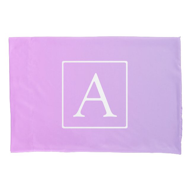 Housse D'oreillers Monogramme simple | Ombre subtil rose/violet (devant)