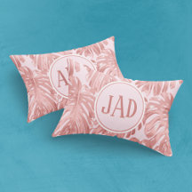 Monogramme tropical Monstera rose Feuilles de la j