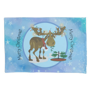 Housse D'oreillers Moose de Noël ~