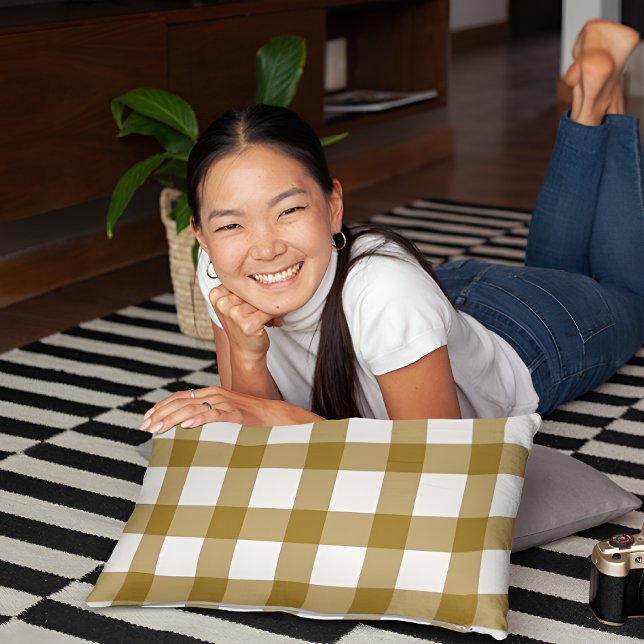 Housse D'oreillers Moss Brown À damiers Coussin Coque (Créateur téléchargé)