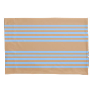 Housse D'oreillers Motif à cinq bandes bleu et brun