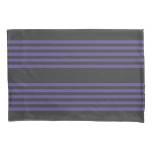 Housse D'oreillers Motif à cinq bandes Ultra violet et charbon de boi