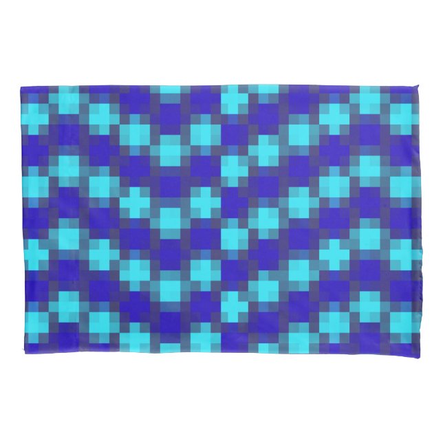 Housse D'oreillers Motif À damiers bleu, Pillowcase (devant)