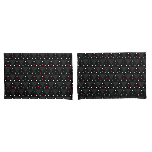 Housse D'oreillers Motif abstrait moderne de triangle UFO noir (devant-Set)
